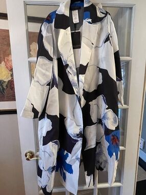 NWT MARINA RINALDI light coat in silk/modal in sz 16